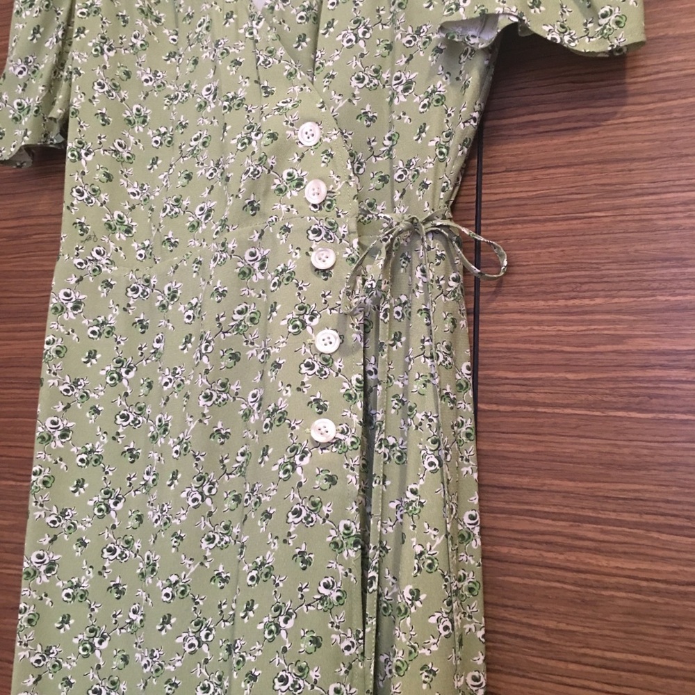 Rouje Green Flower Gabin Dress Size 36 - Picture 6 of 7